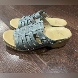 Dansko Blue Slip On Clog Sandals Open Toe women  Size 8/ EU 39